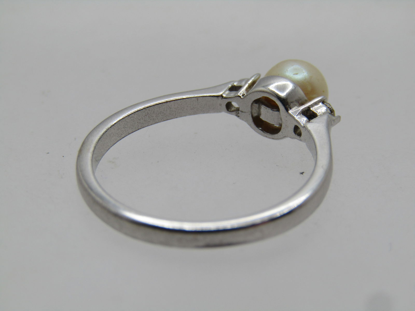 Vintage Faux Pearl & Rhinestone Ring, Sz. 7.5, 1970's-1980's - 5