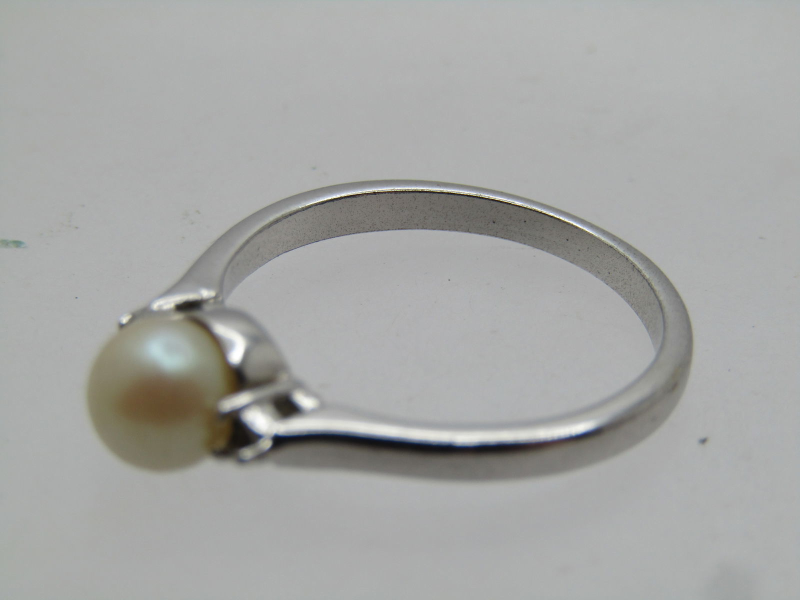 Vintage Faux Pearl & Rhinestone Ring, Sz. 7.5, 1970's-1980's - 6