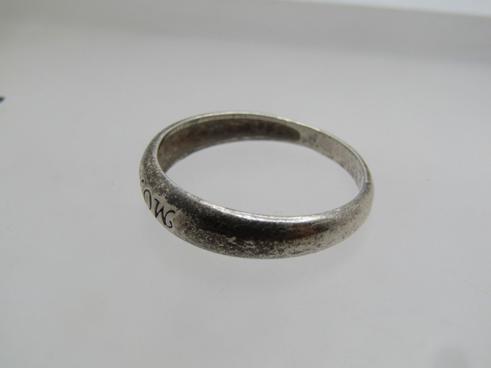Vintage Sterling Domed Mom Ring, Band, Sz. 9, 1970's-1980's - 5