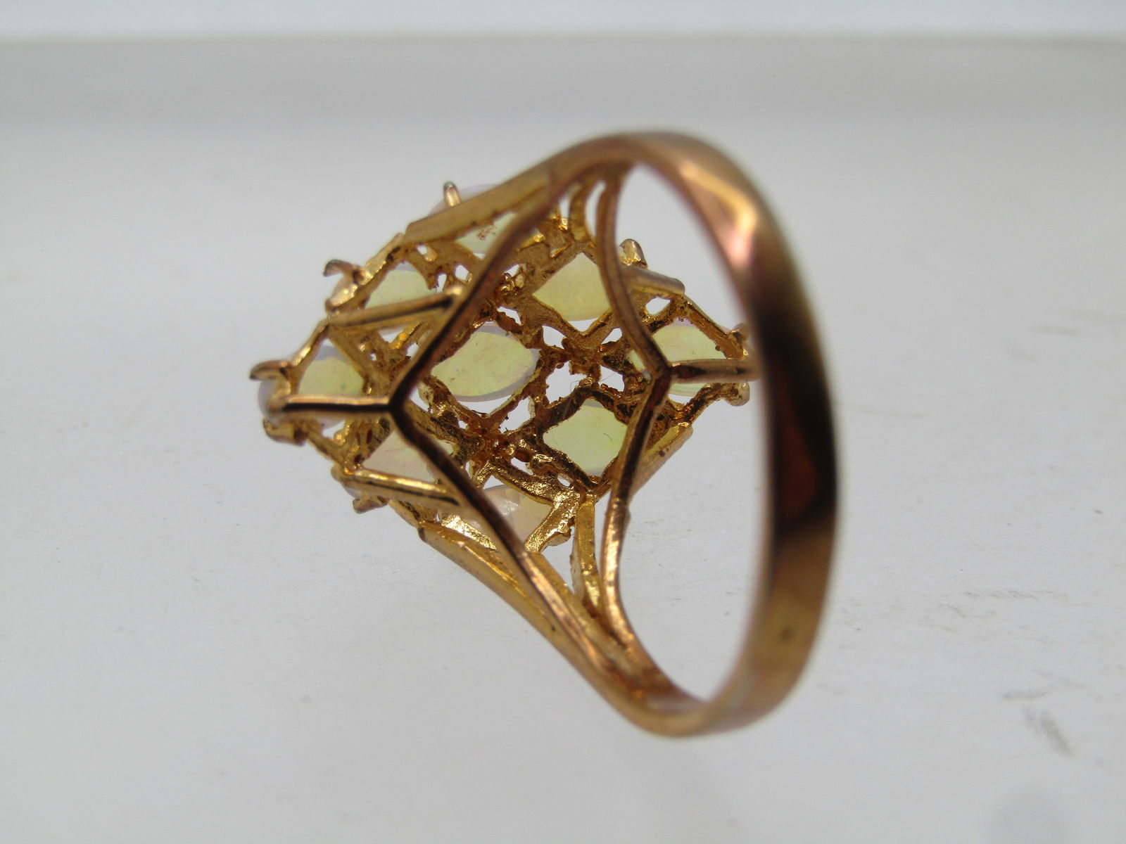 Vintage Faux Opal Cluster Ring, Sz.8.5 1980's-1990's - 5