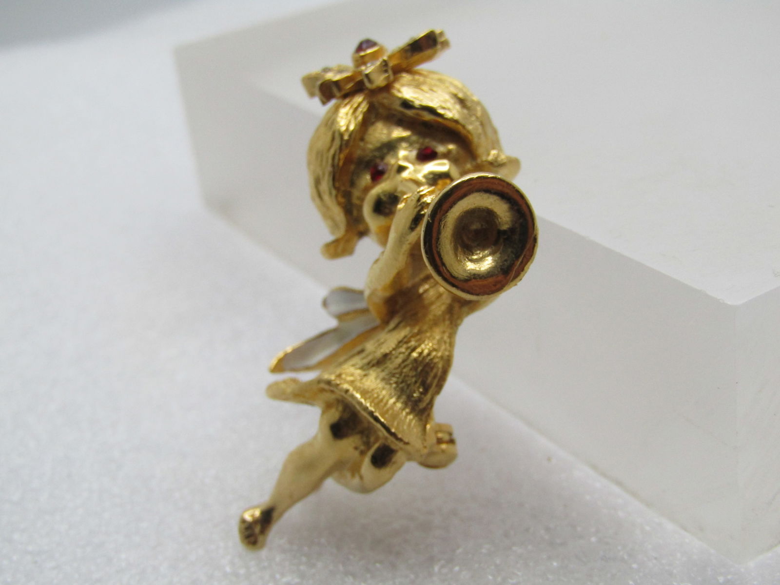 Vintage Fairy/Angel Brooch, Blowing Horn, 1960's-1970's - 2