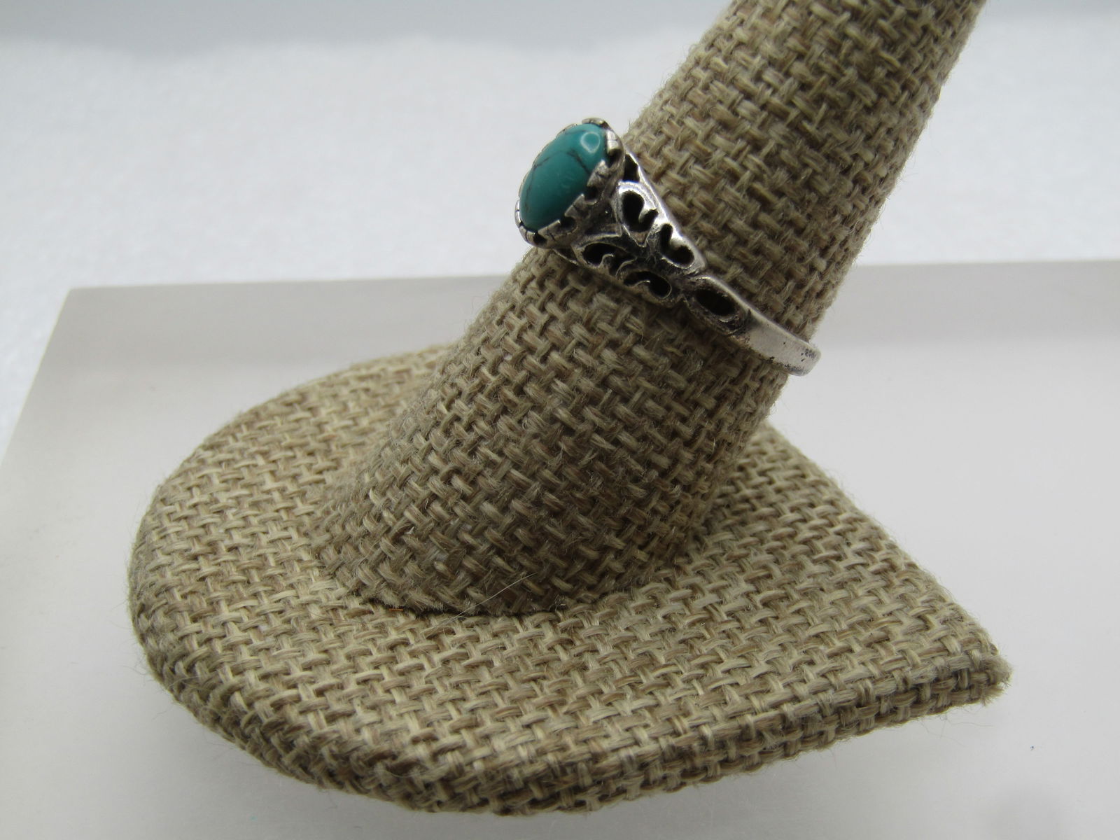 Vintage Sterling Faux Turquoise Ring, Sz. 9.25, 1960's-1970's, Signed Seta - 2