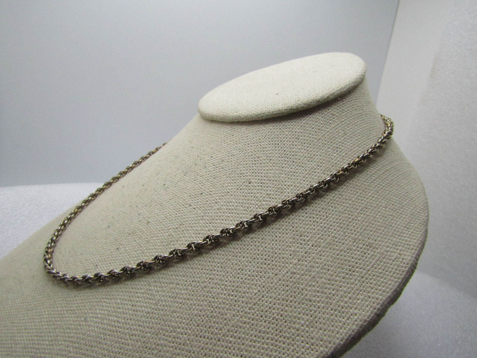 Vintage 3mm Rope Chain Necklace 17", 1960's-1970's - 2