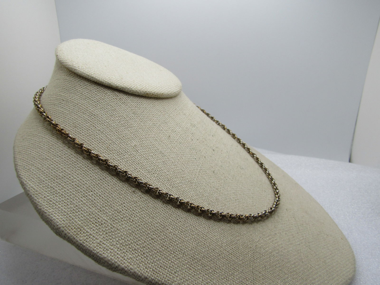 Vintage 3mm Rope Chain Necklace 17", 1960's-1970's - 3