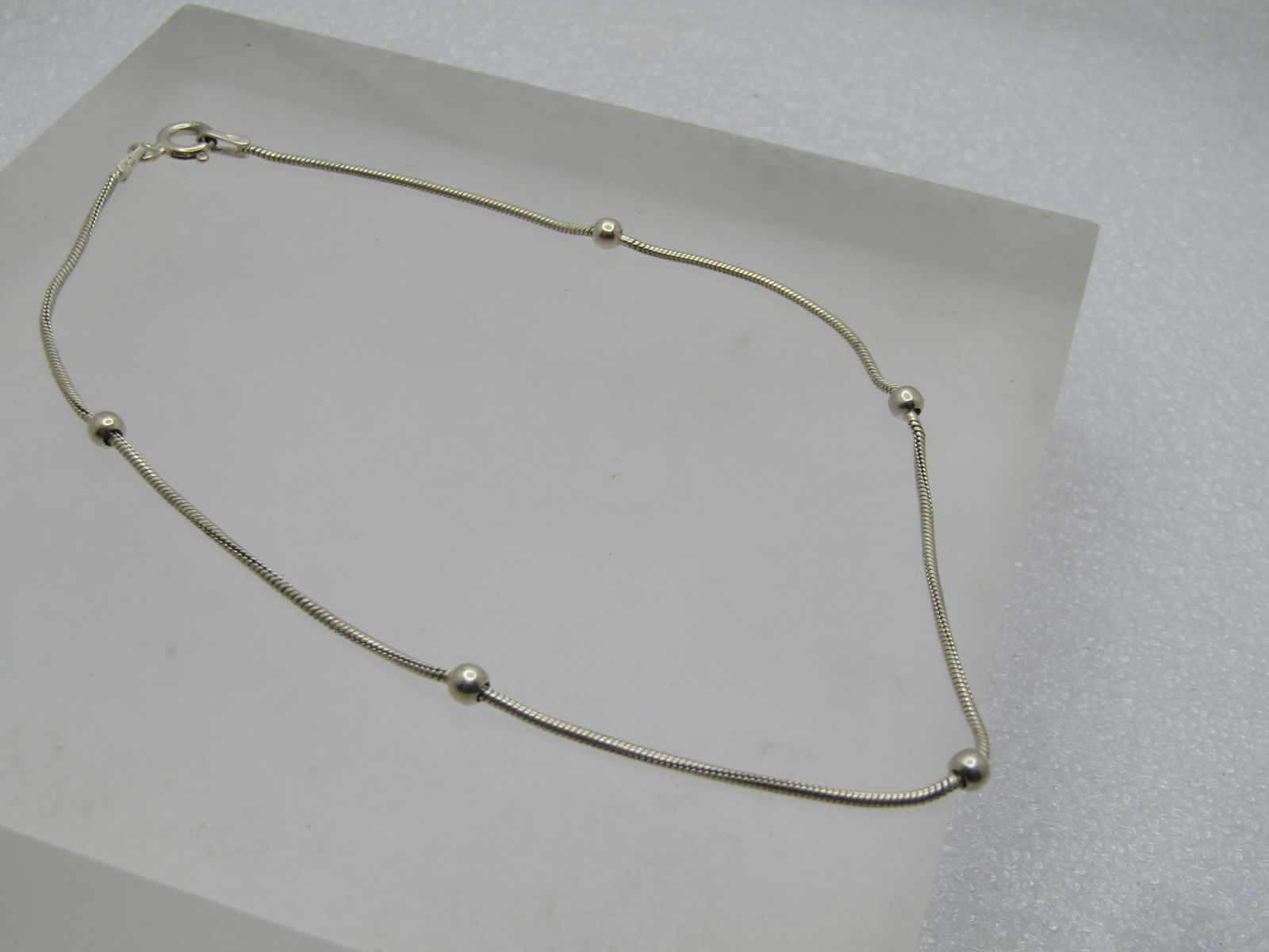 Vintage Sterling Ankle Bracelet, 10", 10" Signed KC 1980's-1990's - 2
