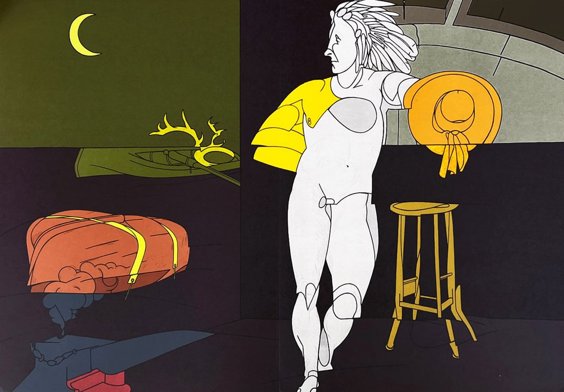 Valerio Adami Lithograph DM03239D Derriere le Miroir 1980: Title: Valerio Adami Lithograph DM03239D Derriere le Miroir 1980 Artist: Adami Description: Artist: Valerio Adami Country: Italy Title: Untitled - DM03239 Medium: Original Lithograph Marks: Not