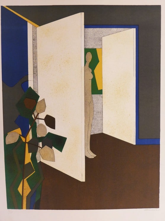 Minaux Original Lithograph Helene-Double Etoile Signed & Numbered 1974: Title: Minaux Original Lithograph Helene-Double Etoile Signed & Numbered 1974 Artist: Minaux Description: Artist: Andre Minaux Country: France Title: Helene - Double Etoile Medium: Original Lithograph