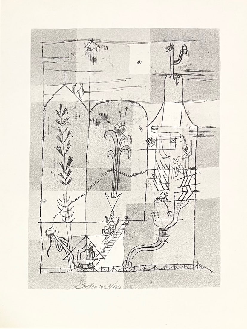 1947 Paul Klee Engraving 26 In the Spirit of Hoffmann 1921: Title: 1947 Paul Klee Engraving 26 In the Spirit of Hoffmann 1921 Artist: Klee Description: Artist: Paul Klee Country: Swiss / Germany Title:?In the Spirit of Hoffmann 1921 Medium: Engraving - 26 prin
