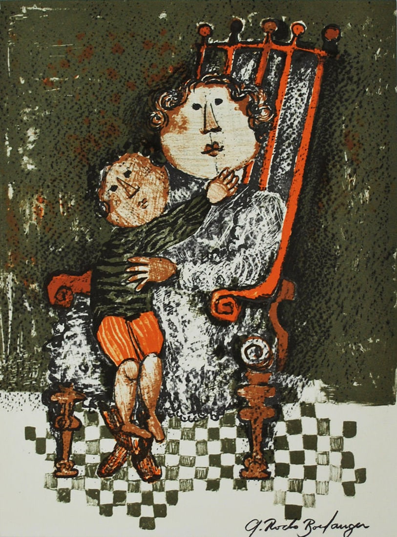 Graciela Boulanger Original Lithograph Untitled 3: Title: Graciela Boulanger Original Lithograph Untitled 3 Artist: Boulanger Description: Title: Untitled 3 Artist: Graciela Rodo Boulanger Country: Bolivia Medium: Original Lithograph Marks: Signed in