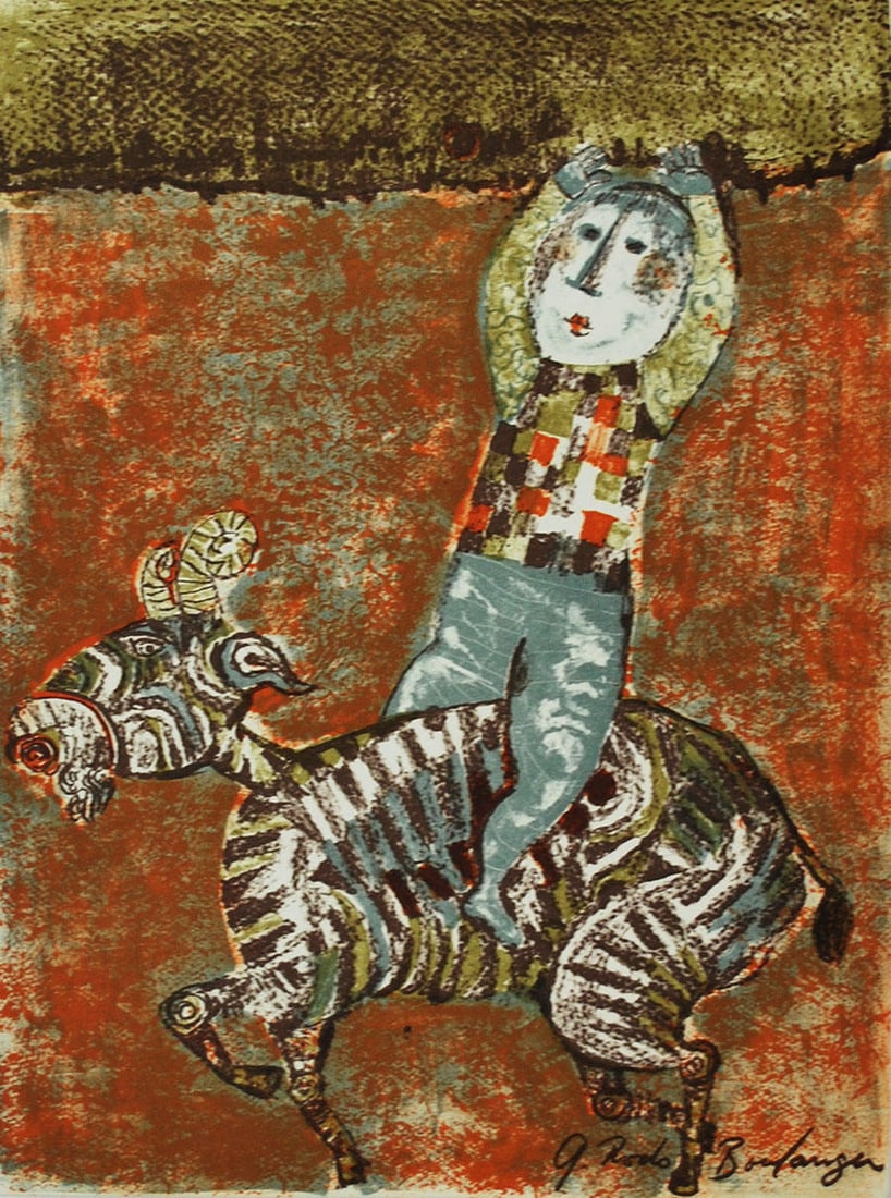 Graciela Boulanger Original Lithograph Untitled 5: Title: Graciela Boulanger Original Lithograph Untitled 5 Artist: Boulanger Description: Title: Untitled 5 Artist: Graciela Rodo Boulanger Country: Bolivia Medium: Lithograph Marks: Signed in plate