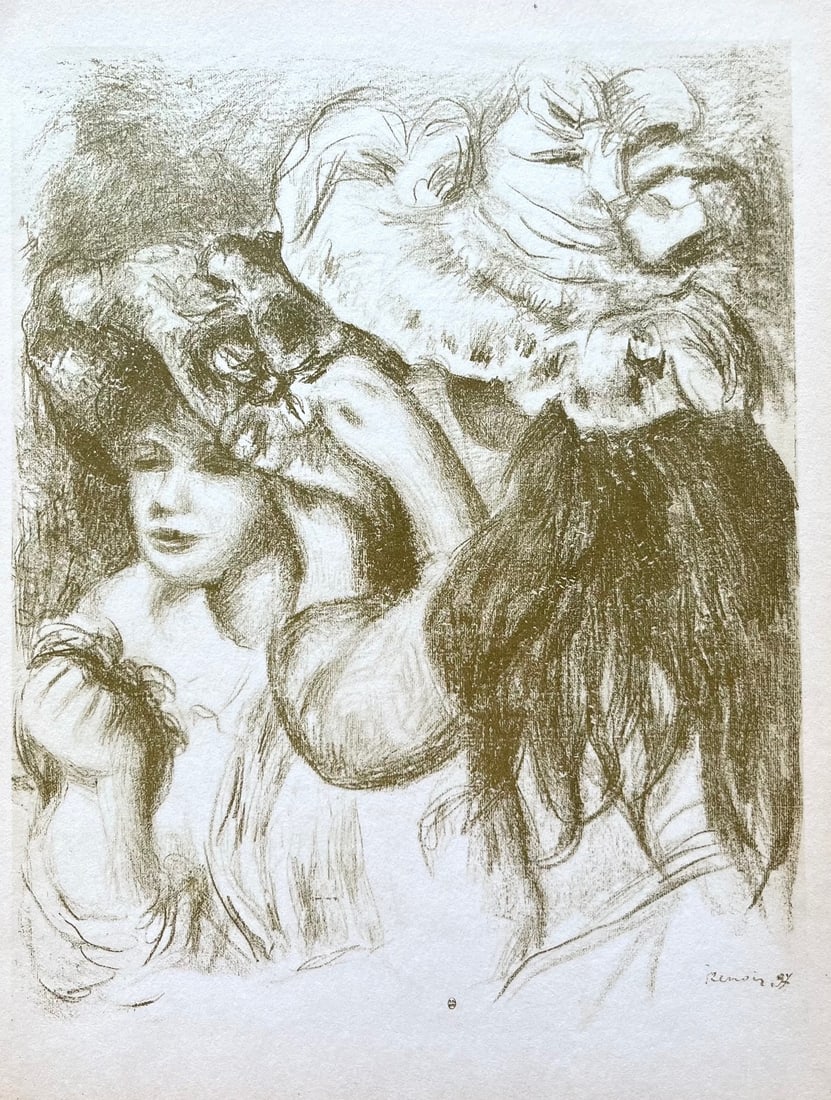 Pierre-Auguste Renoir Lithograph 4 Le Chapeau Epingle -1 color: Title: Pierre-Auguste Renoir Lithograph 4 Le Chapeau Epingle -1 color Artist: Renoir Description: Artist: Pierre-Auguste Renoir (1841 -1919) Country: France Title: Le Chapeau Epingle -1 color Medium: