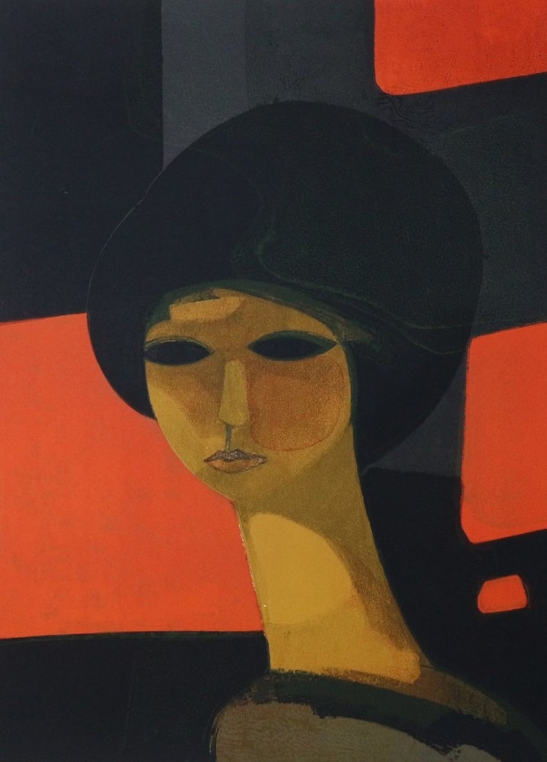 Minaux Original Lithograph La Femme 1968 Signed & Numbered: Title: Minaux Original Lithograph La Femme 1968 Signed & Numbered Artist: Minaux Description: Artist: Andre Minaux Country: France Title: La Femme Medium: Original Lithograph Marks: Signed in pencil a
