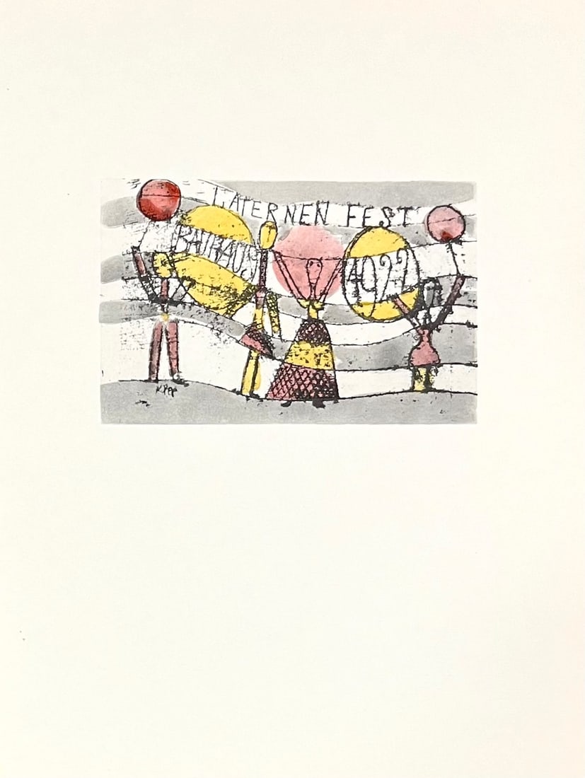 1947 Paul Klee Engraving 30 Lantern Party 1922: Title: 1947 Paul Klee Engraving 30 Lantern Party 1922 Artist: Klee Description: Artist: Paul Klee Country: Swiss / Germany Title: Lantern Party 1922 Medium: Engraving - 30 printed: 1947 by Meriden