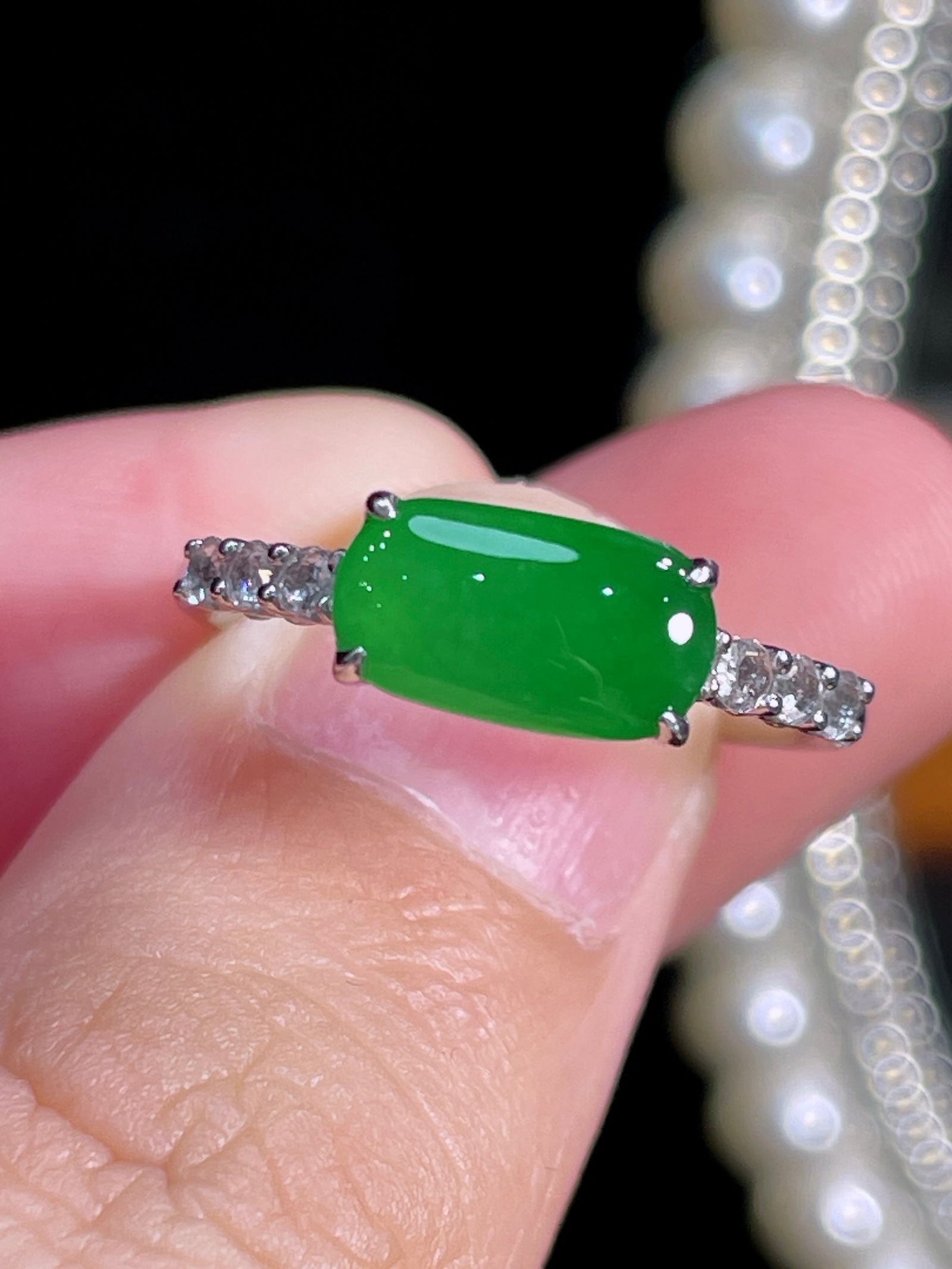 18k Gold and Diamond Jadeite Ring (1 of 5)