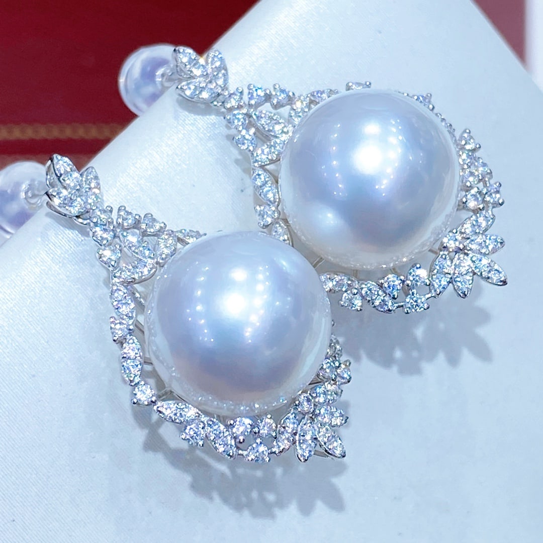 S925 Silver Aurora Glass Pearl Earrings - 9