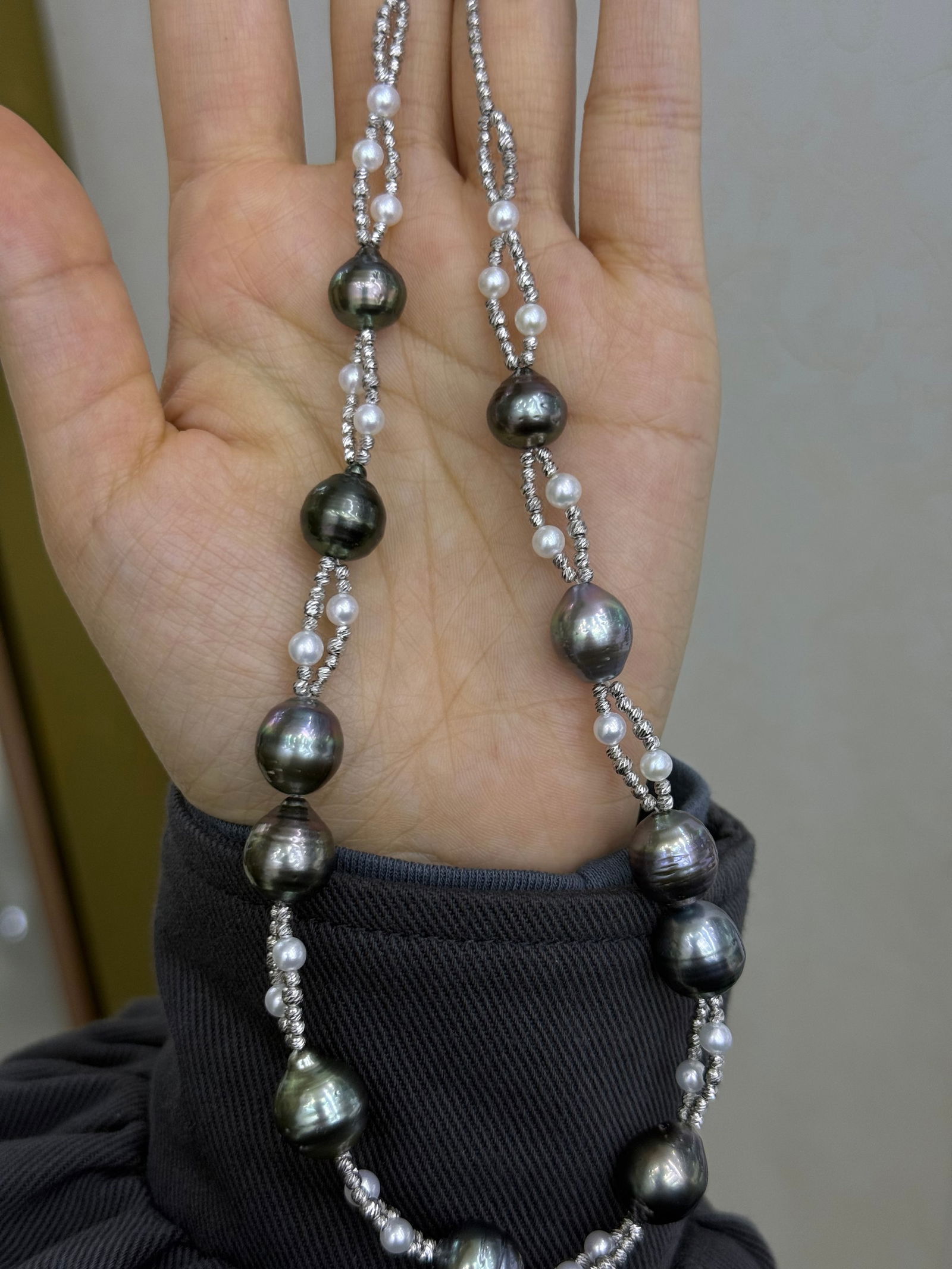 S925 Silver Tahitian Pearl Necklace - 3