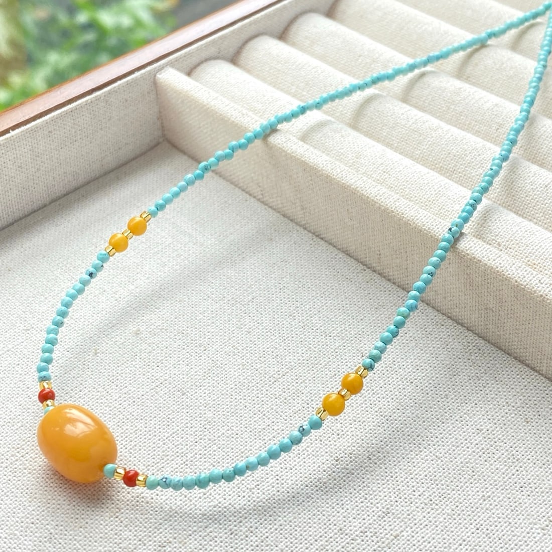 S925 Silver Natural Turquoise Necklace - 2