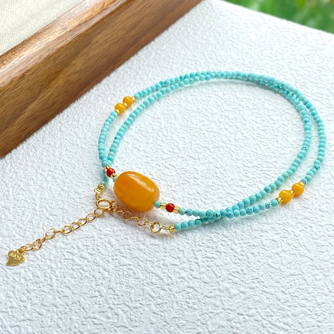S925 Silver Natural Turquoise Necklace - 3