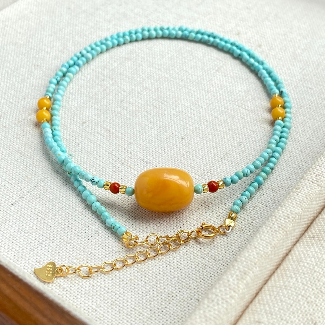 S925 Silver Natural Turquoise Necklace - 5