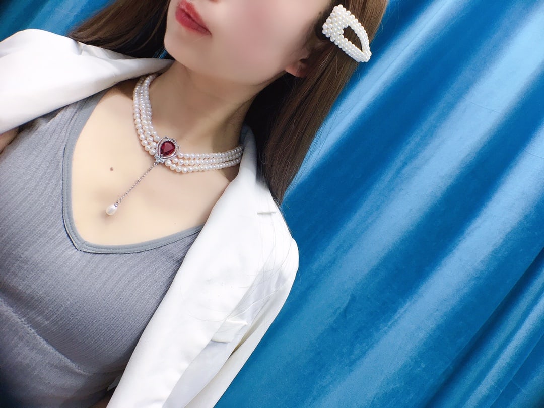 Ruby-colored natural pearl necklace - 8