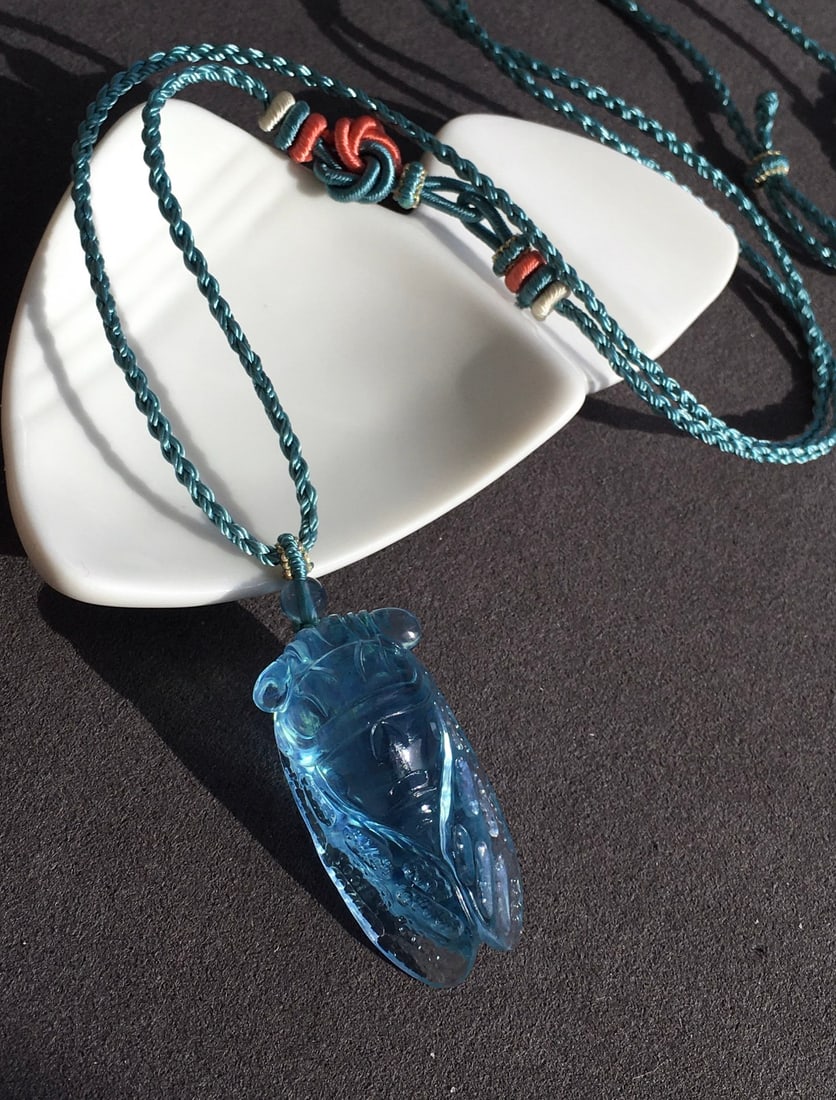 Aquamarine Carved Pendant - 2