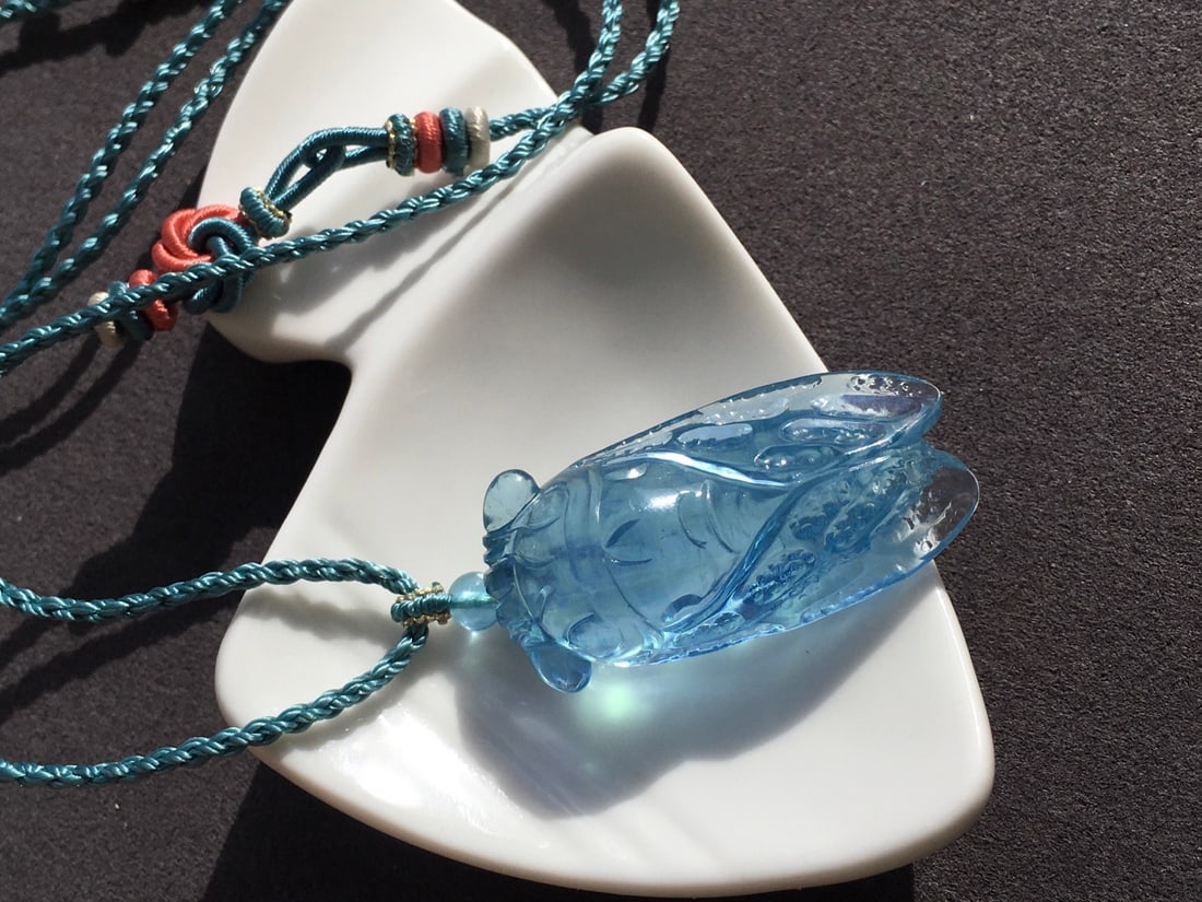 Aquamarine Carved Pendant - 5