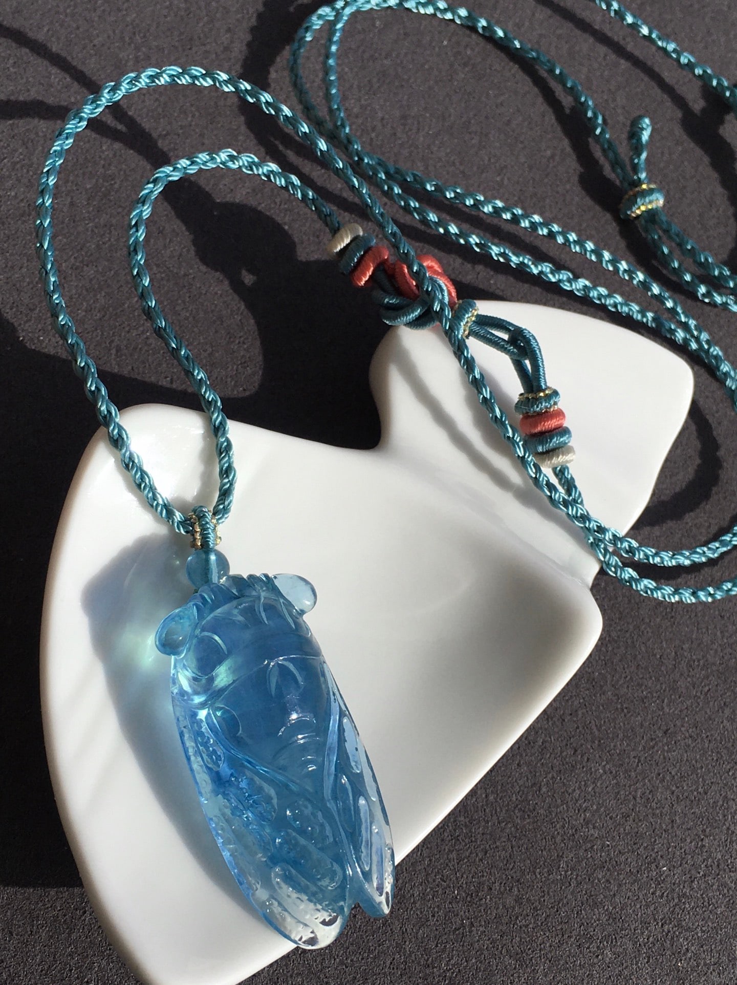 Aquamarine Carved Pendant - 6