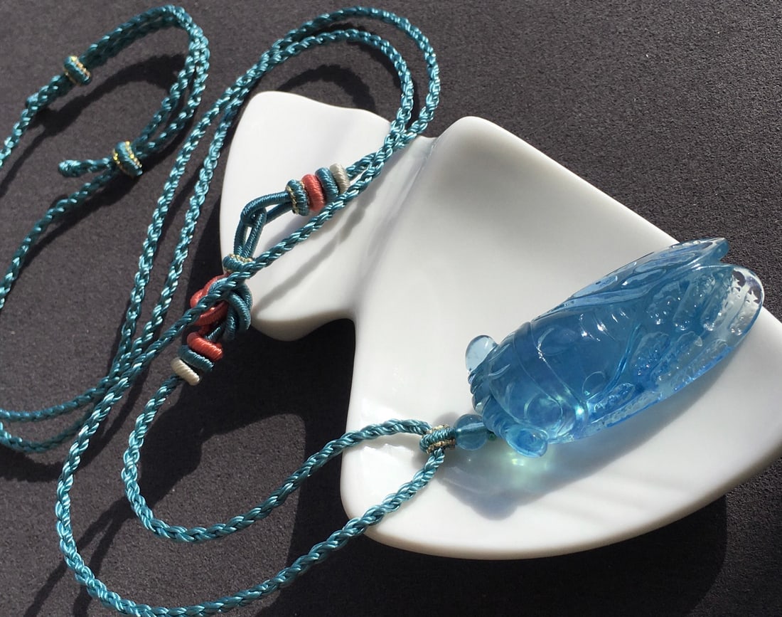 Aquamarine Carved Pendant - 7