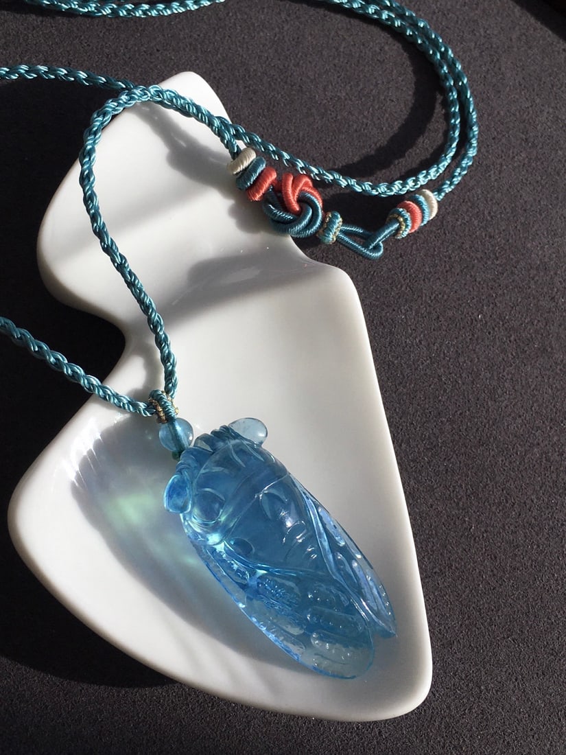 Aquamarine Carved Pendant - 8