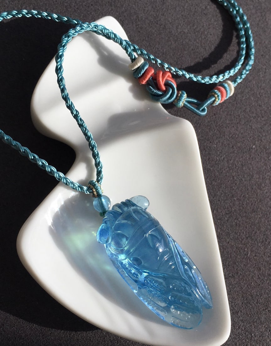 Aquamarine Carved Pendant - 9