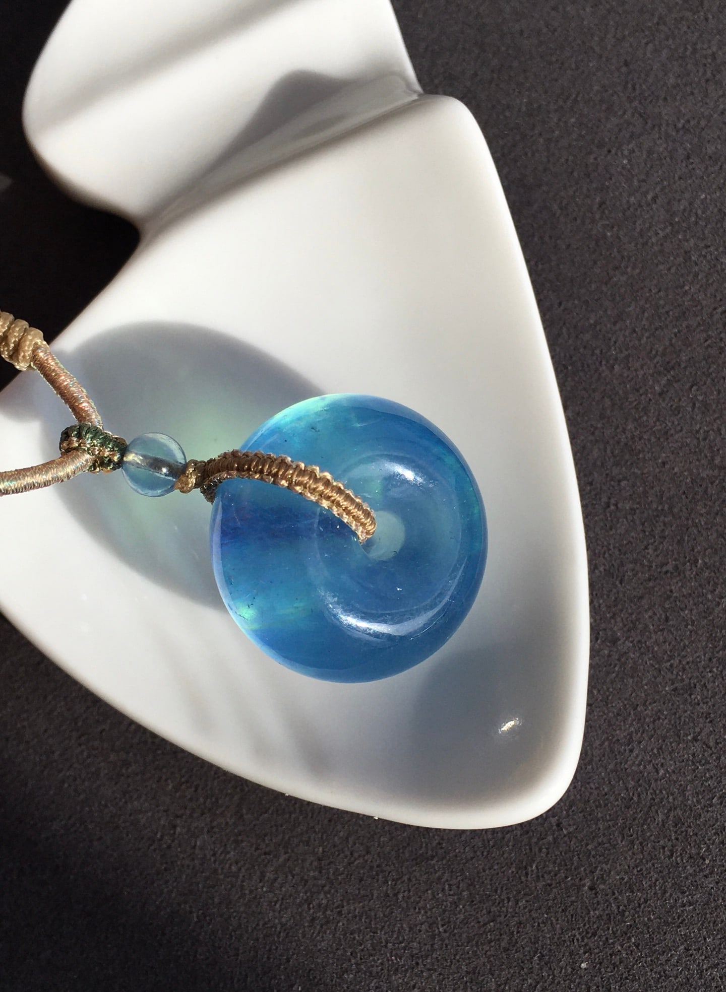 Aquamarine Peace Buckle Pendant - 2