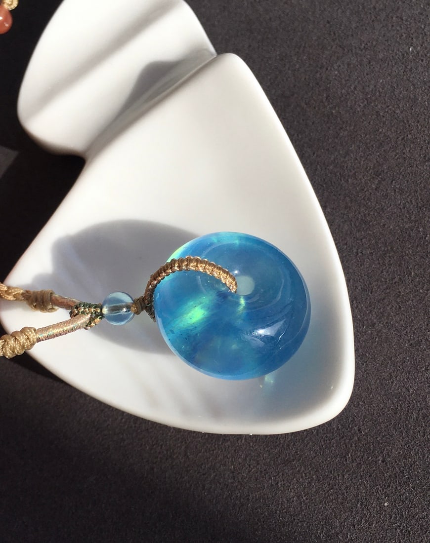 Aquamarine Peace Buckle Pendant - 5