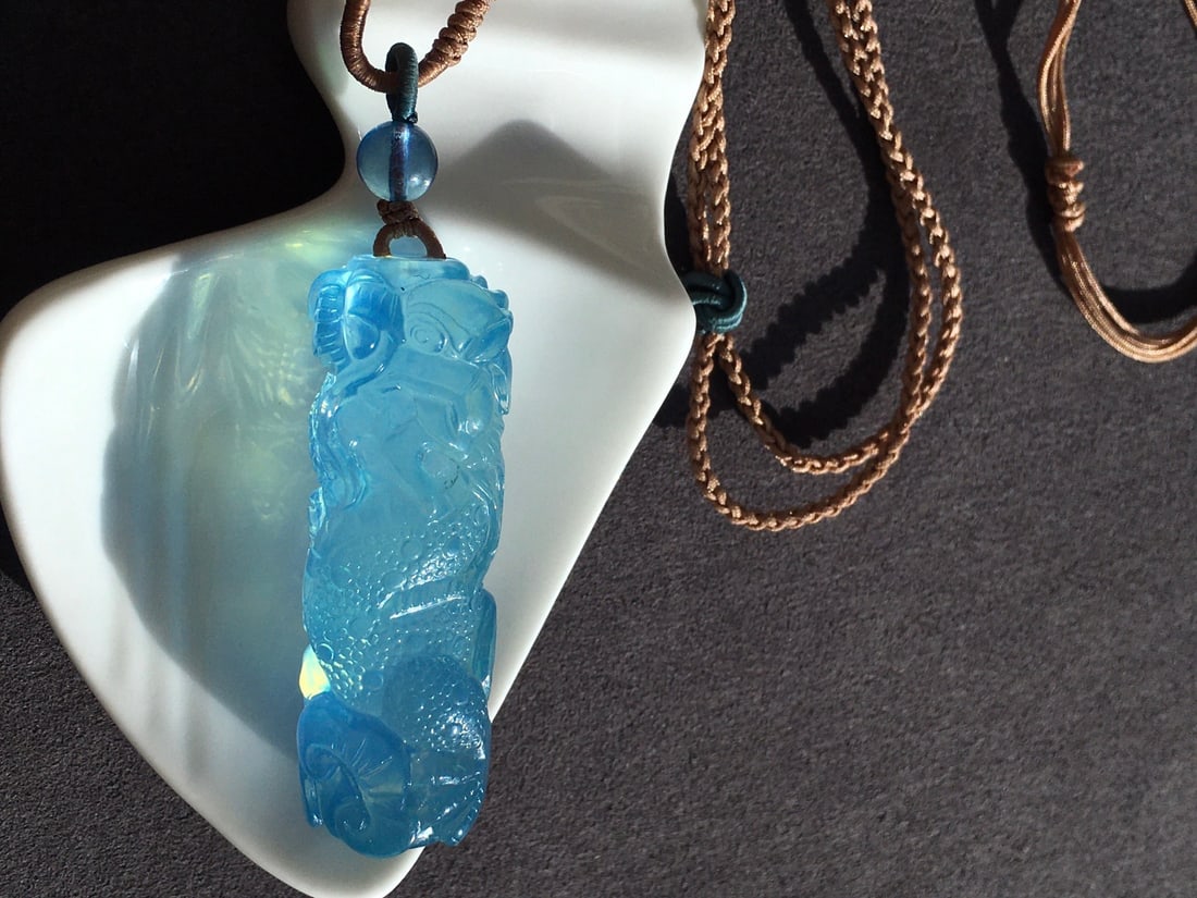 Aquamarine Carved Pendant - 4