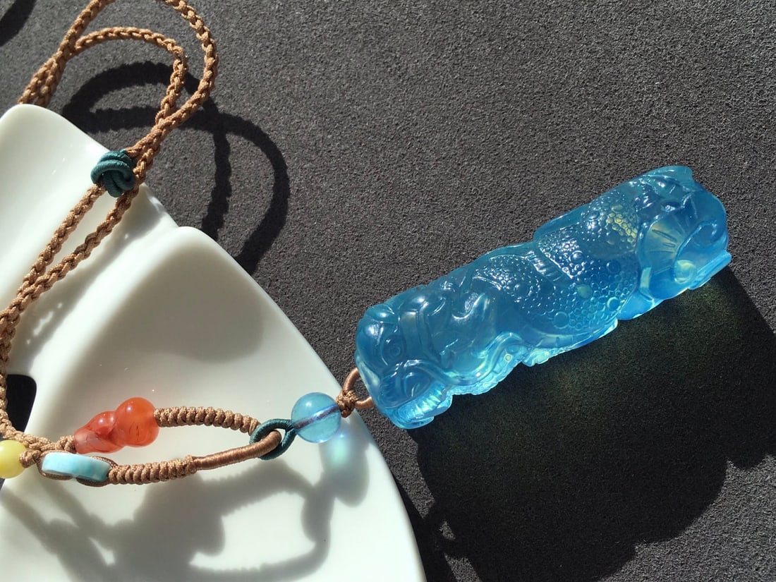 Aquamarine Carved Pendant - 6