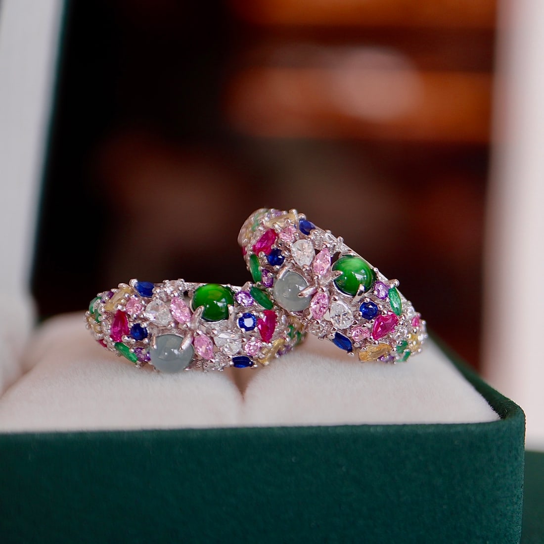 S925 Silver Natural Jade Earrings - 2