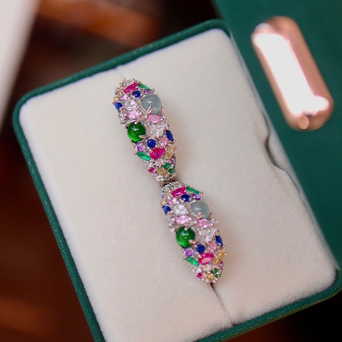 S925 Silver Natural Jade Earrings - 3