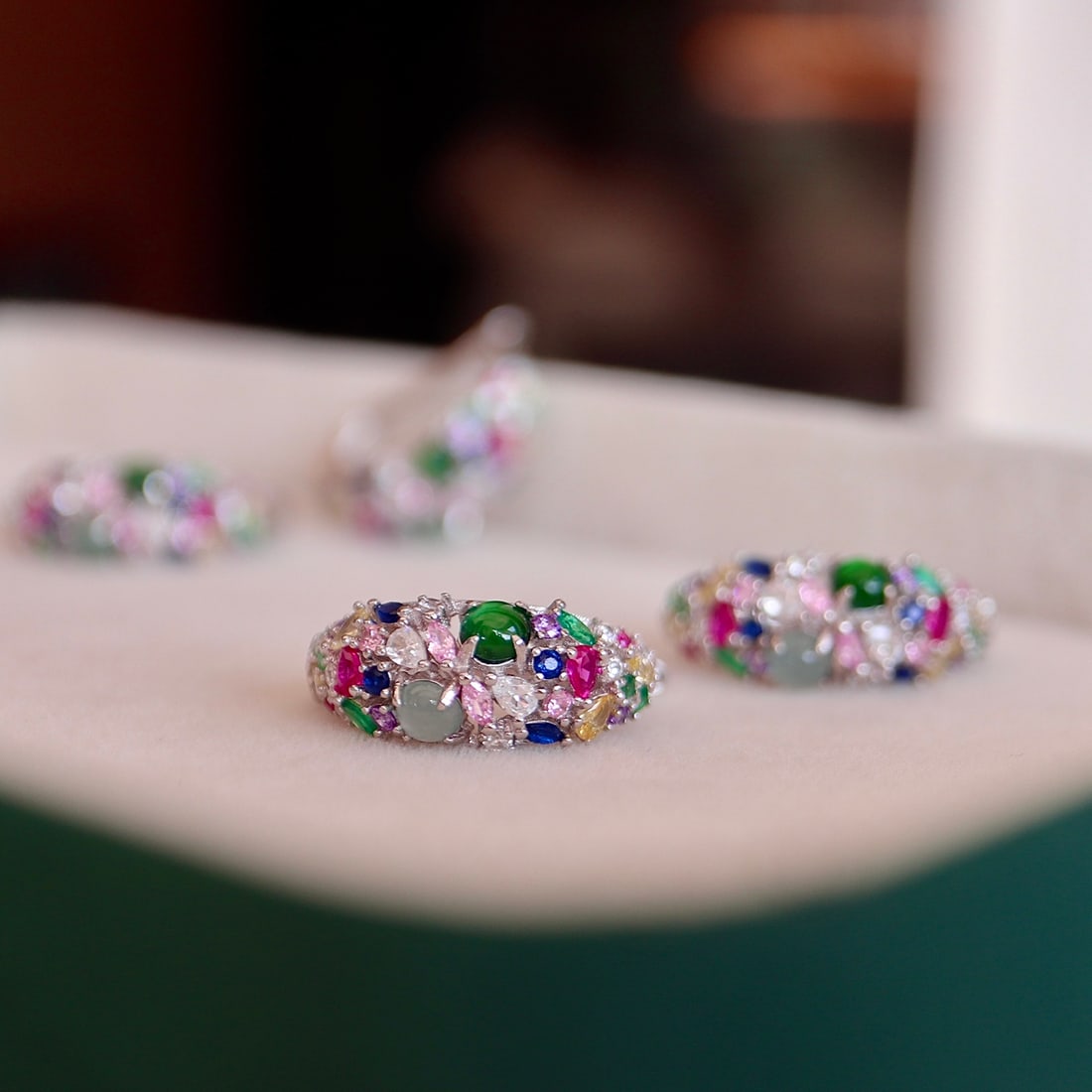 S925 Silver Natural Jade Earrings - 4