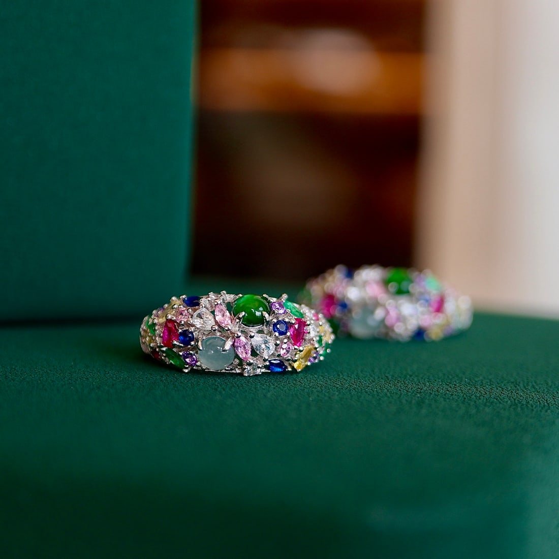 S925 Silver Natural Jade Earrings - 5