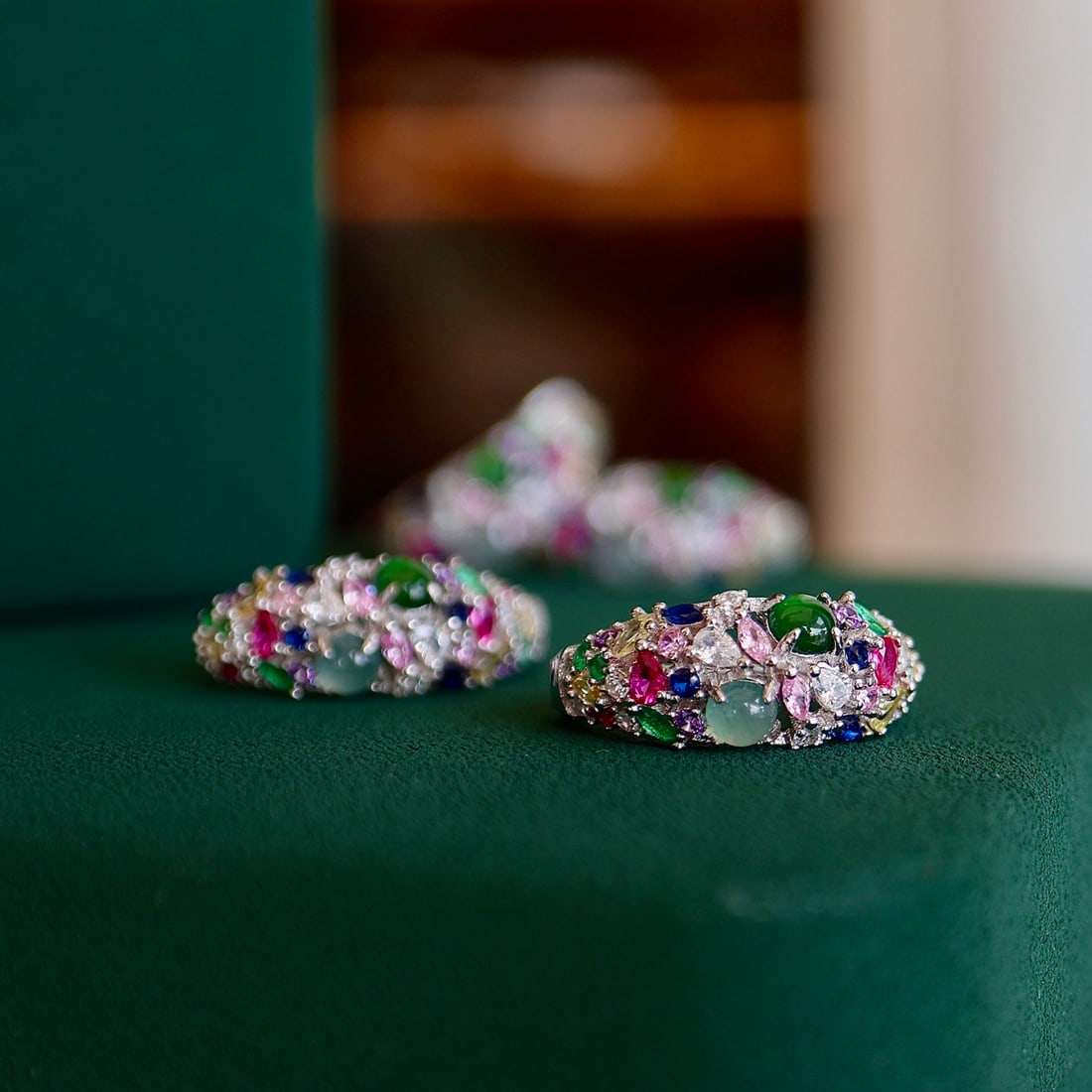 S925 Silver Natural Jade Earrings - 6