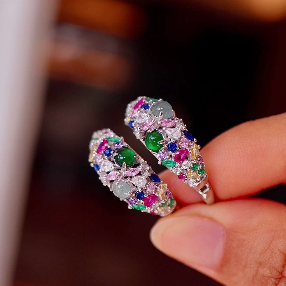 S925 Silver Natural Jade Earrings - 7