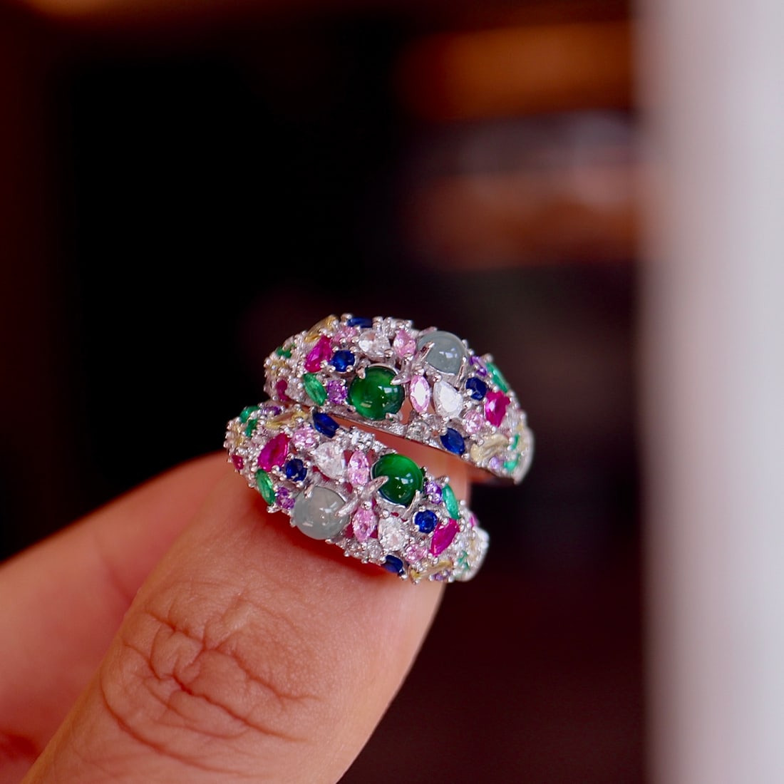 S925 Silver Natural Jade Earrings - 8