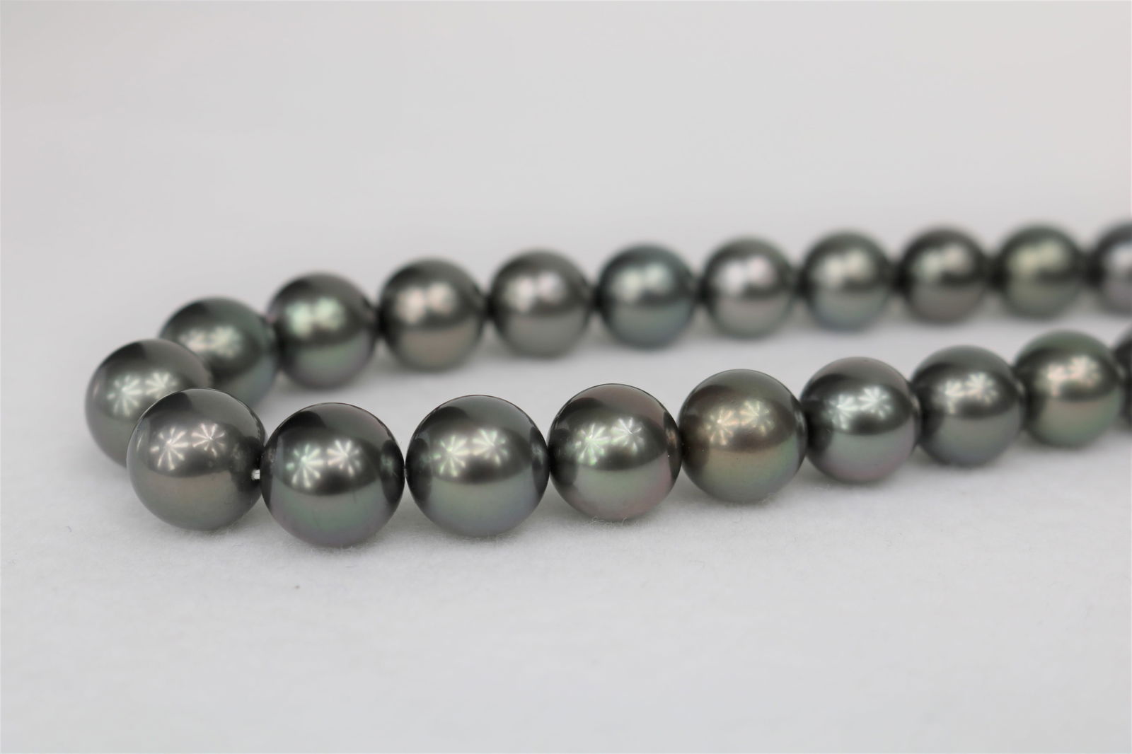 10-11mm Tahitian Round AAA Necklace with 14k Clasp - 2