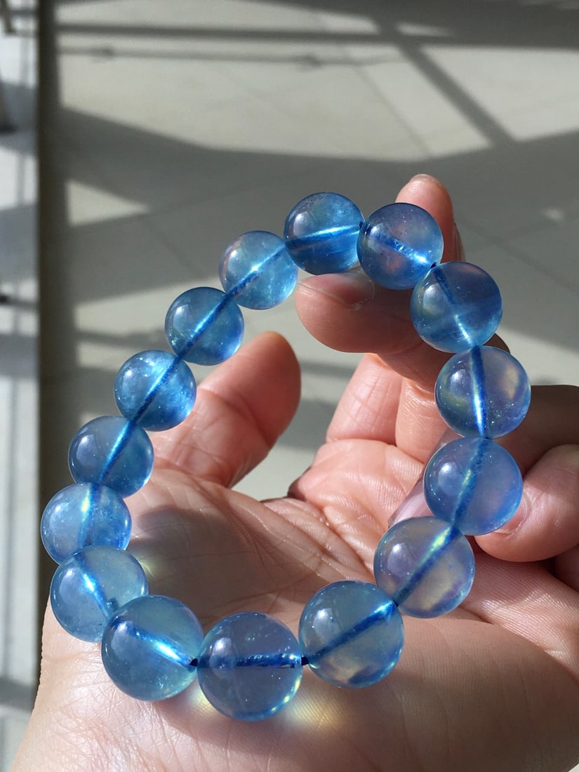Aquamarine Natural Gemstone Bracelet (1 of 8)