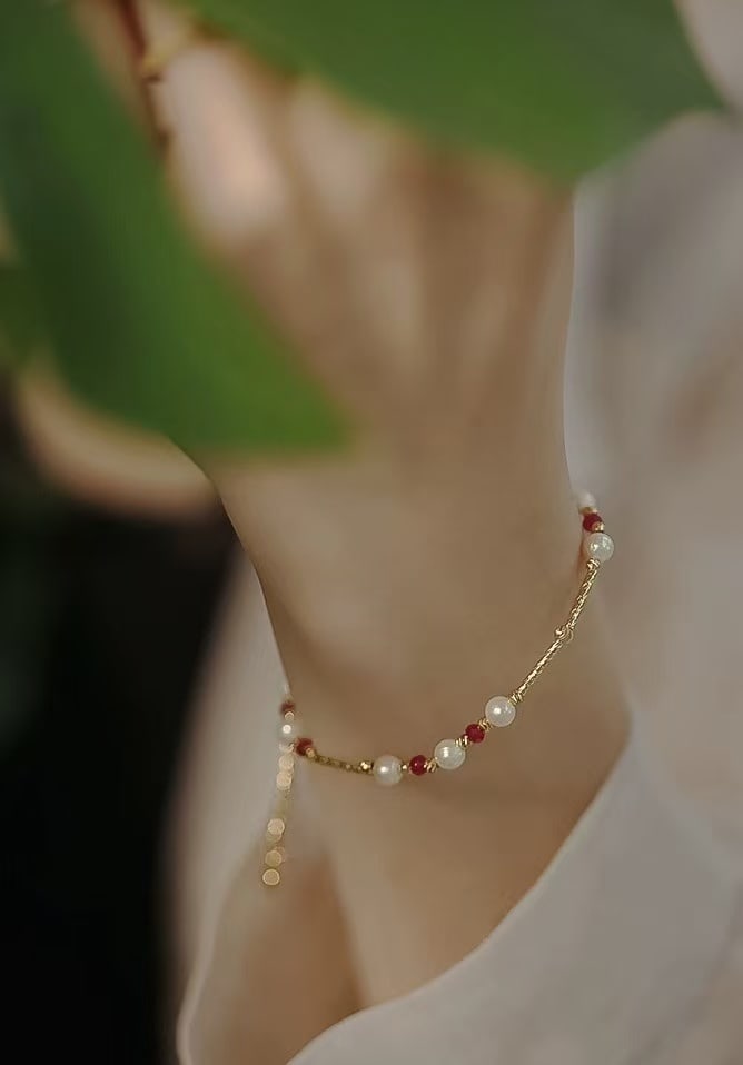 Ruby and Pearl Jewelry Set - 6