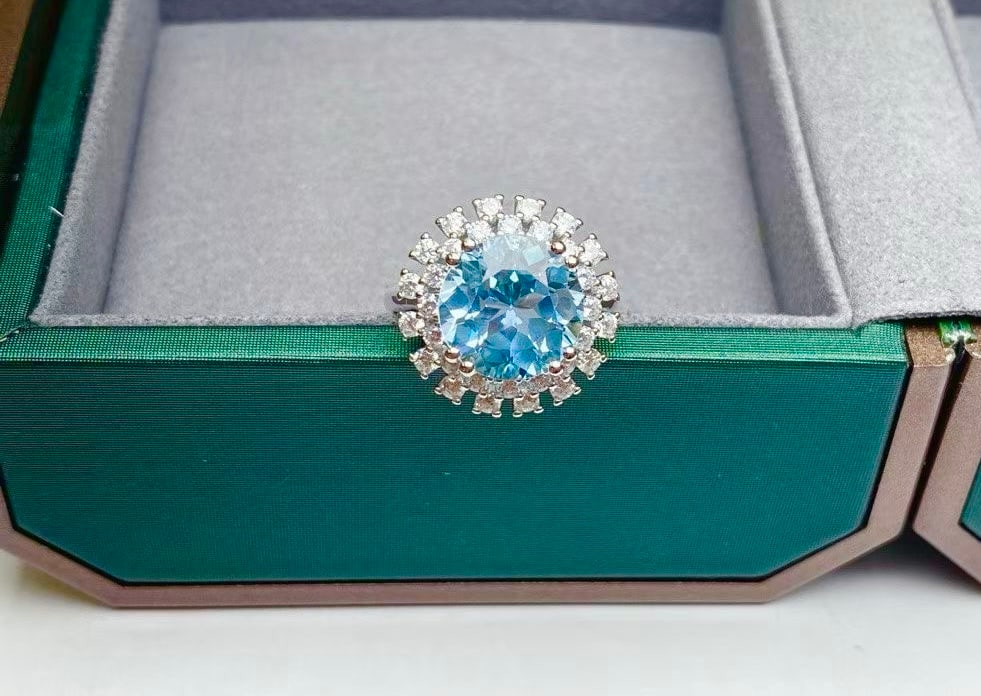 925 Silver Natural Topaz Ring - 3