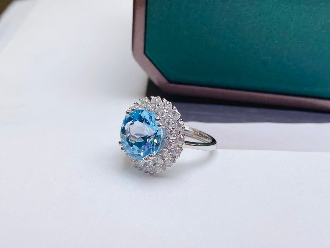 925 Silver Natural Topaz Ring - 4