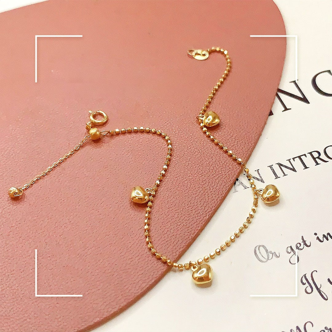 18k Gold Heart Bracelet - 2