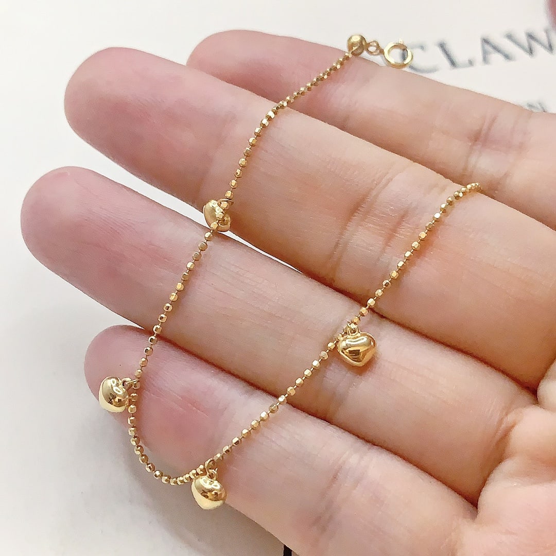 18k Gold Heart Bracelet - 4