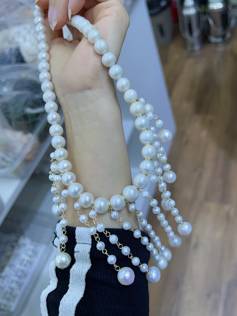 Natural white pearl necklace - 3