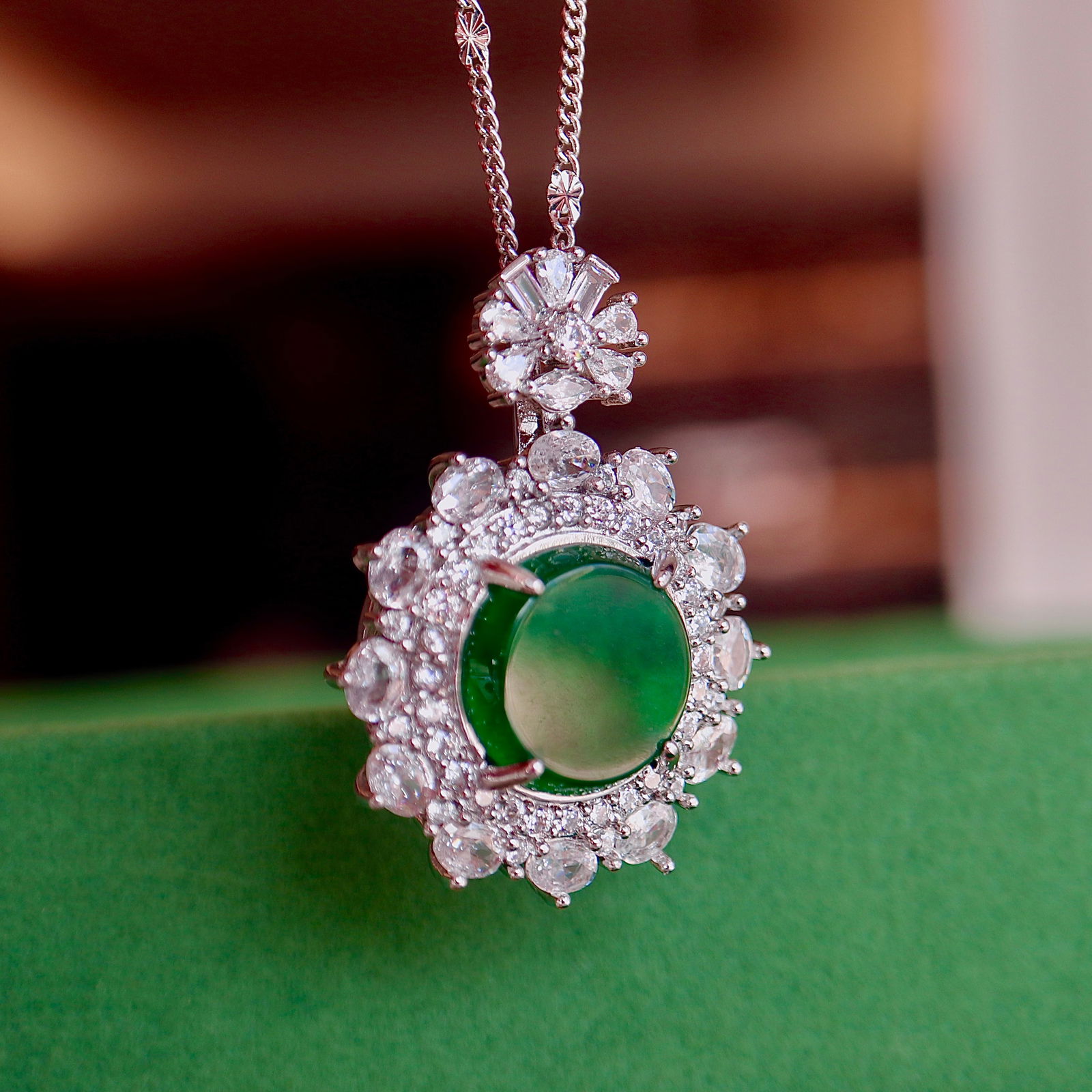 Natural jadeite round pendant - 2